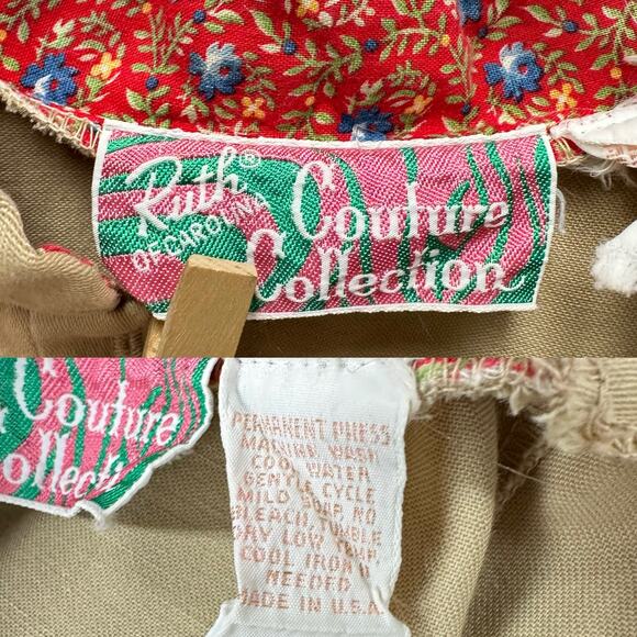 Vintage 70s tan patchwork sleeve twill cropped long sleeve Boxy top Size Small - Picture 6 of 15